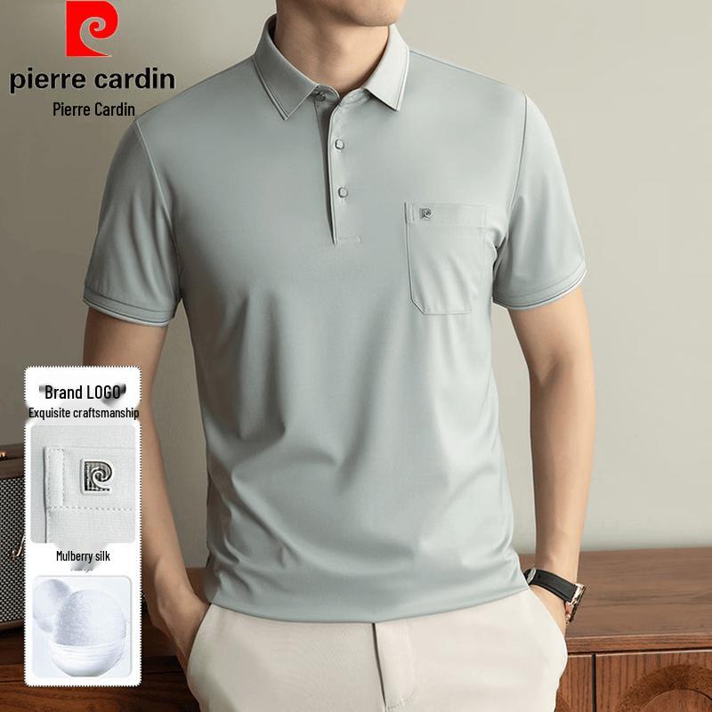 Pierre Cardin Men s Mulberry Silk Cool-Touch Polo T-Shirt 4XL