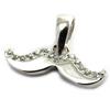 Les Trésors De Lily [N2945] - Pendentif Argent 'Moustache' blanc argenté