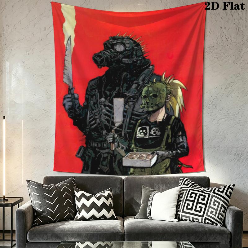 Dorohedoro Wall Tapestry Aesthetic Wall Hanging Printed Fabric Blanket Decorative Tapestries for Bedroom Living Room Home Decor