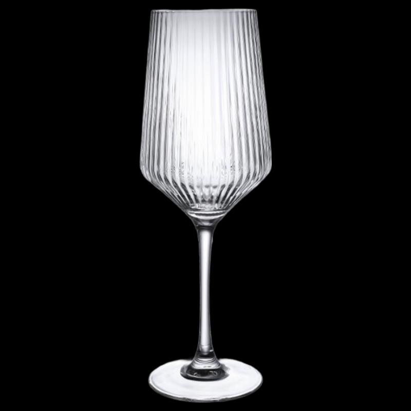 Vintage Ribbed Wine Glass