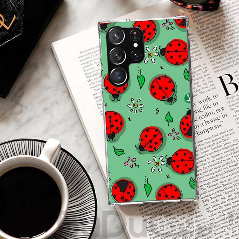 Insect Seven-Star ladybug Cover For Samsung Galaxy S8 S9 Plus S10 Lite Note 8 9 10 Pro 20 Ultra S7 Edge M11 M21 M32 M51 Print Co