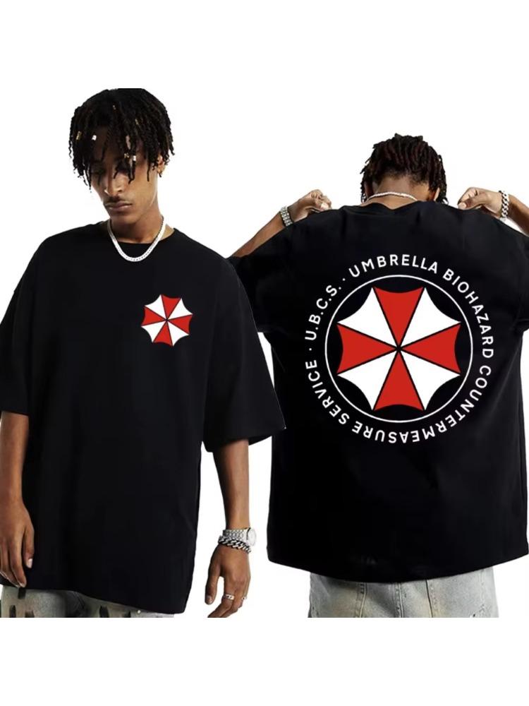 

Футболки с графическим логотипом Umbrella Corporation Одежда Resident Evil Футболка Мужская Y2k Харадзюку Чистый Хлопок Мода Повседневная Уличная одежда 2XL