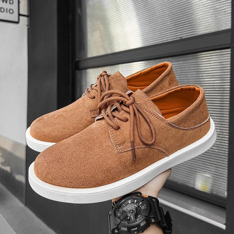 New Korean Suede  Men's Sneakers Solid Casual Soft Comfort Breathable Non Slip Fashion Holiday GiftsPreppy All Season Walking
