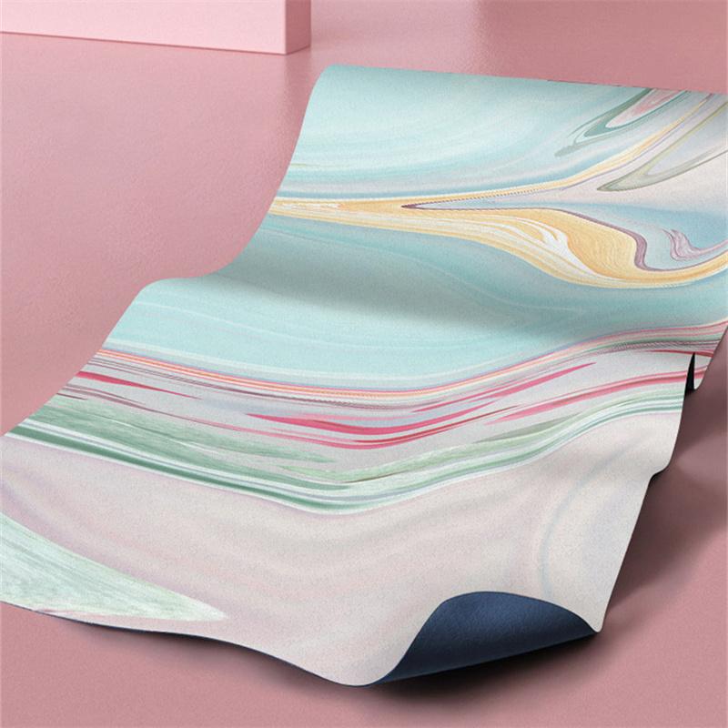 Suede Printed Yoga Mat Rubber Yoga Mat Foldable Anti Slip Wear-resistant Fitness mat Ultra-thin Folding Cushion 68/80cm*1.5mm