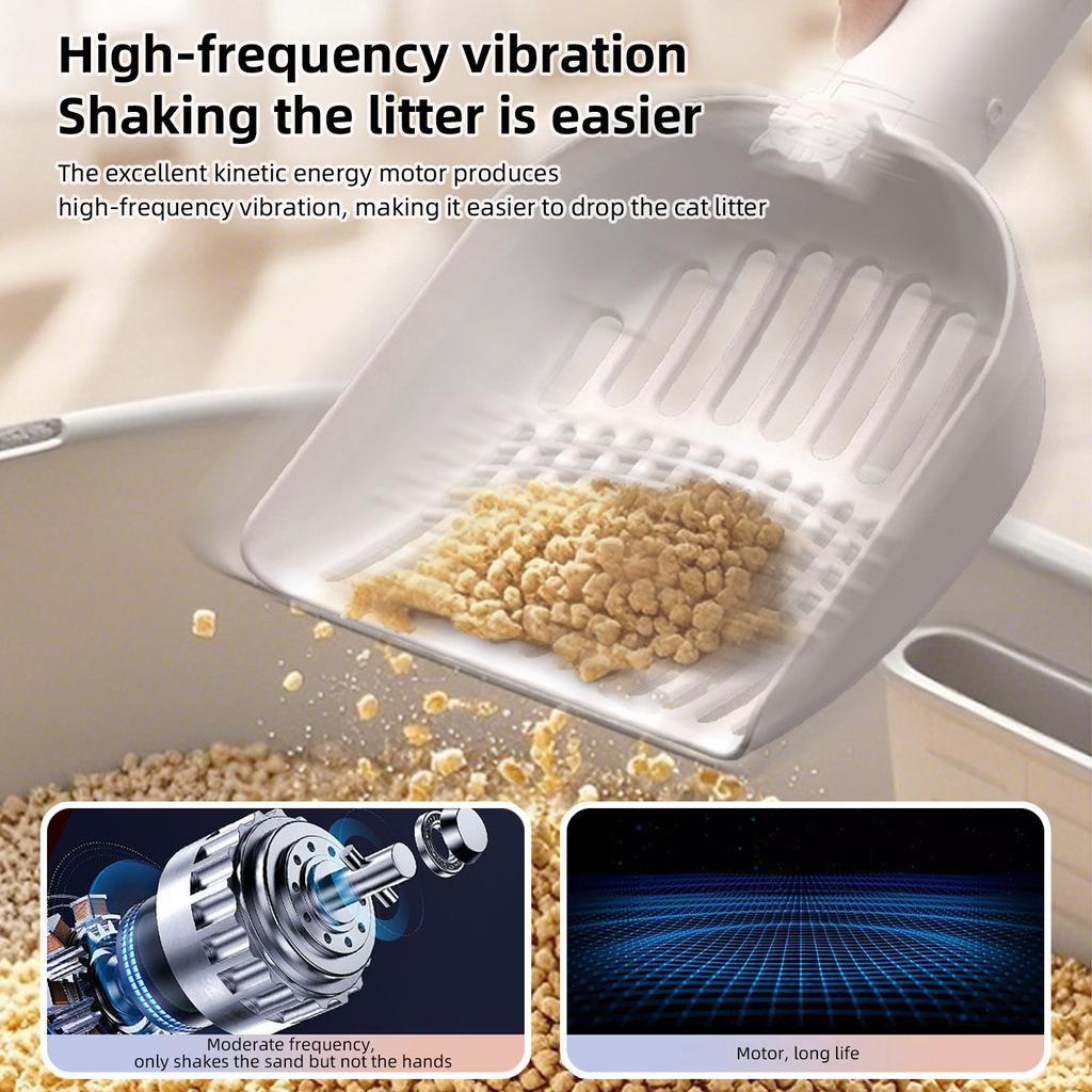 Otomatik Kedi Kumu Küreği Tutuculu Ultraviyole Sterilizasyon Lambalı Type-C Şarj Edilebilir Asılabilir