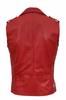 New 100% Real Leather Red Waistcoat Button Western Vest Coat Jacket Lambskin Men