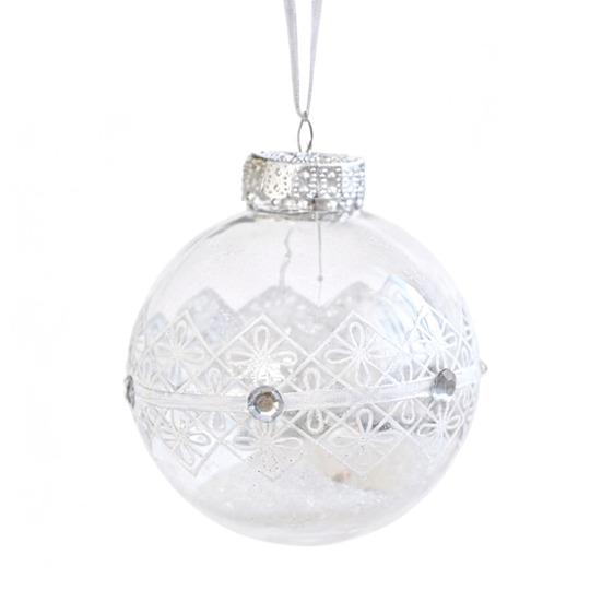 Christmas Ball Ornament Faux Pearls Tree Decoration Festive Hanging Baubles with Rope Home Store Decor
