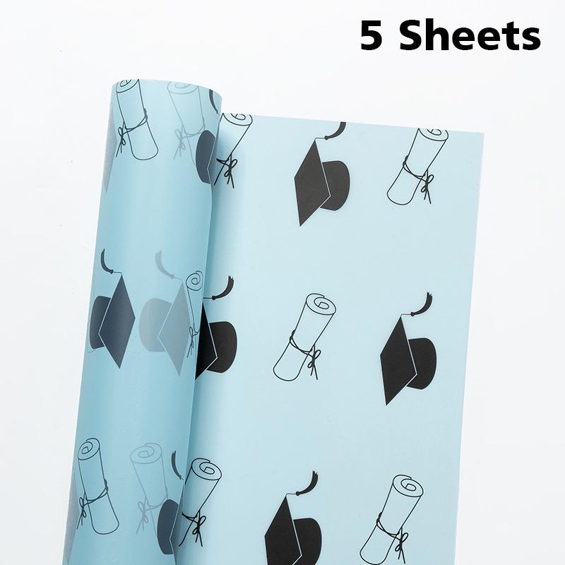 5/10pcs Doctor's Hat Bouquet Paper Gift Packaging Gift Flower Paper Pearl Film 57x57cm