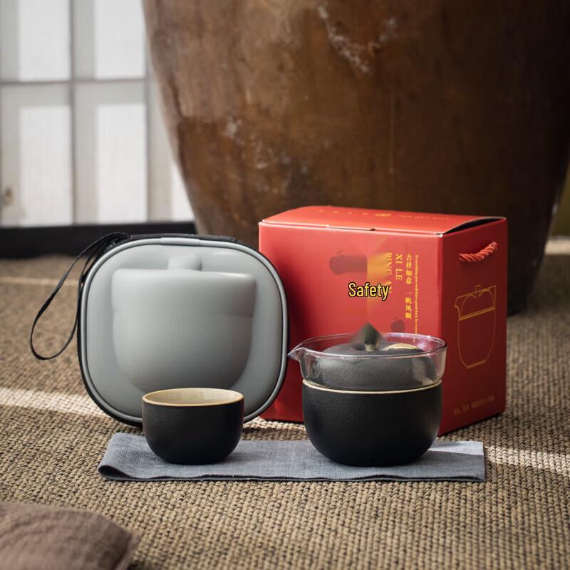 Chinese Ceramic Teapot and Two Cups Set