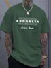 American style new Unisexs summer Brooklyn letter print soft and breathable round neck Tshirt outdoor urban street style top