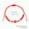 Evil Eye Beaded Bracelet Adjustable Braided Rope Wristband Synthetic Crystal Jewelry Gift for Women