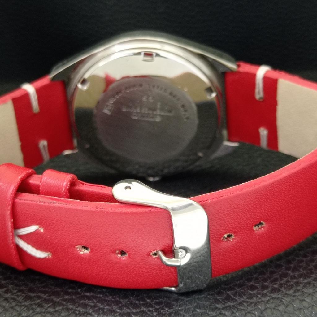 Seiko 5 AUTOMATIC 6309A JAPAN MENS VINTAGE ARABIC RED COLOR DIAL WATCH A701587-5 R206b-a701587