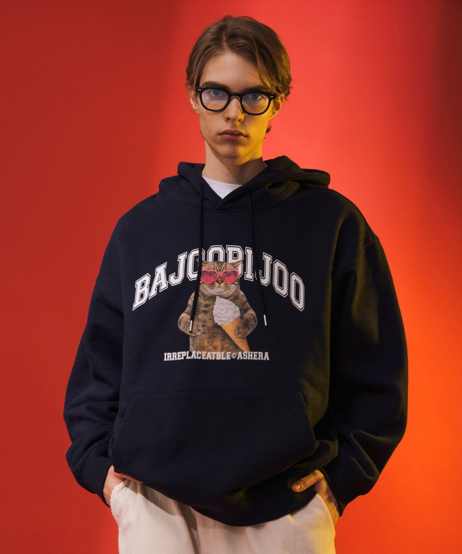 Bajubiju Icecream Cat Hoodie [Navy] L