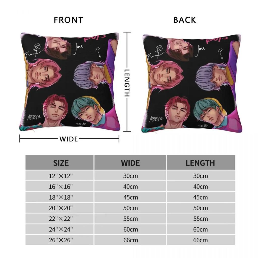 Saja Boys Kpop Dämonenjäger Rosa Kissenbezug Weicher Polyester Kissenbezug Geschenk Dekokissenbezug Zuhause Reißverschluss
