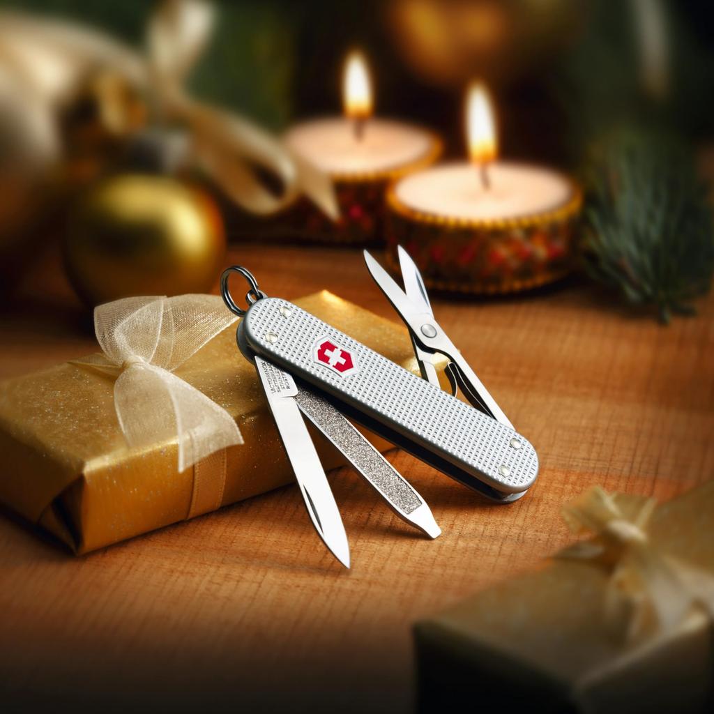 VICTORINOX Classic SD ALOX Swiss Army Knife for Outdoor Includes Flathead and Nail Knife, Multi-Function Camping, Scissors, Screwdriver, File,