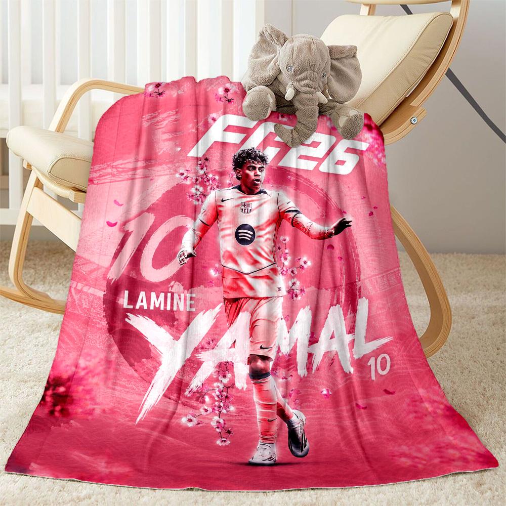 Lamine Yamal's Zukunfts-Fußball-Decke Ultra-Weich Toll für Bett Bürostuhl Büro für Alle Jahreszeiten Verspieltes Design Geburtstag Weihnachtsgeschenk Decke