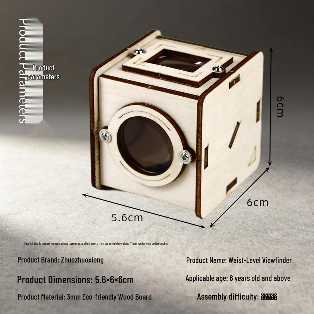 Wooden Waist-Level Viewfinder for Optical Experimentation: Science Teaching Aid for Reflection and Projection
