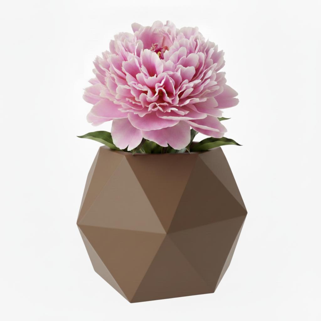 Hanging brown geometric plant pot