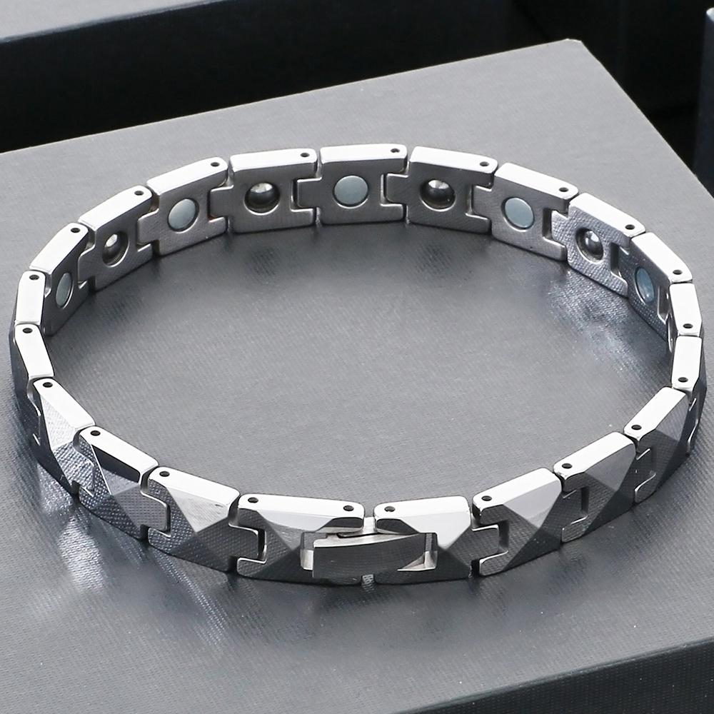 Herren Therapie Germanium Magnetarmband Wolfram Kugelketten Design Verstellbar Negative Ionen Gesundheitsarmbänder Nie zerkratzt