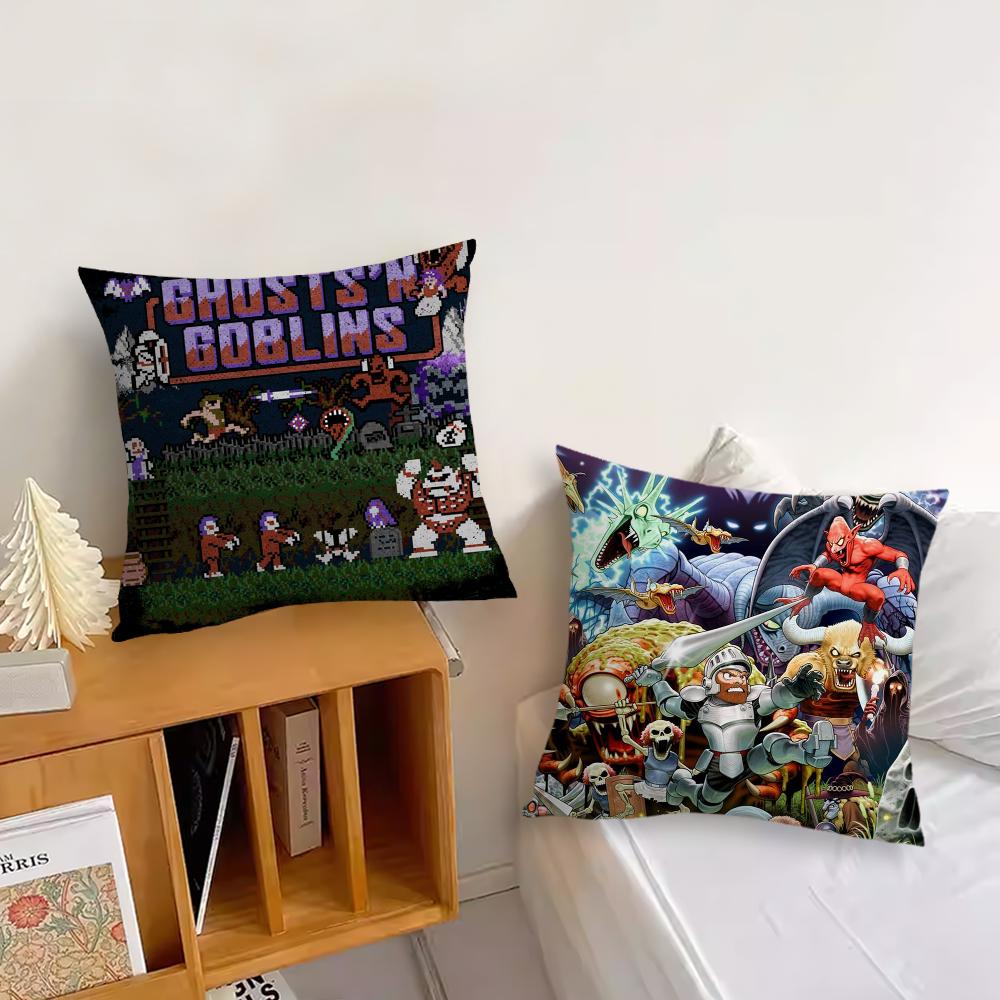 Goblins N' Ghosts Game Pillow Case For Sofa Bedside Table Bedroom Backrest Living Office Cushion Printed Square Multiple