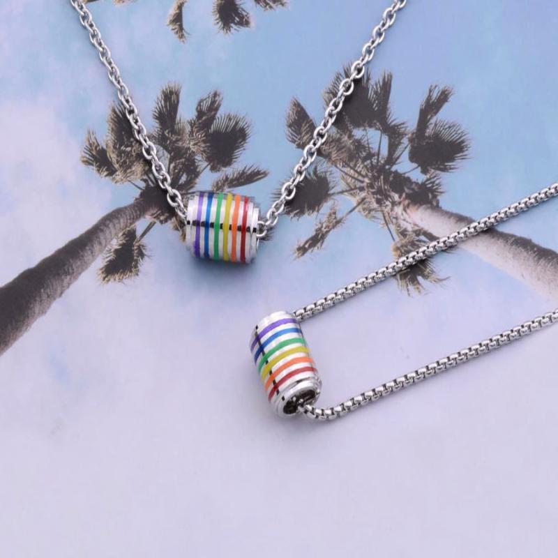 Collana Ciondolo Amore Arcobaleno Doppio Strato Collana Orgoglio Lesbico Gay Per Uomini Donne Gioielli