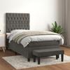 3138002 vidaXL Bed Base and Mattress Dark Grey 90x200 Cm Velvet