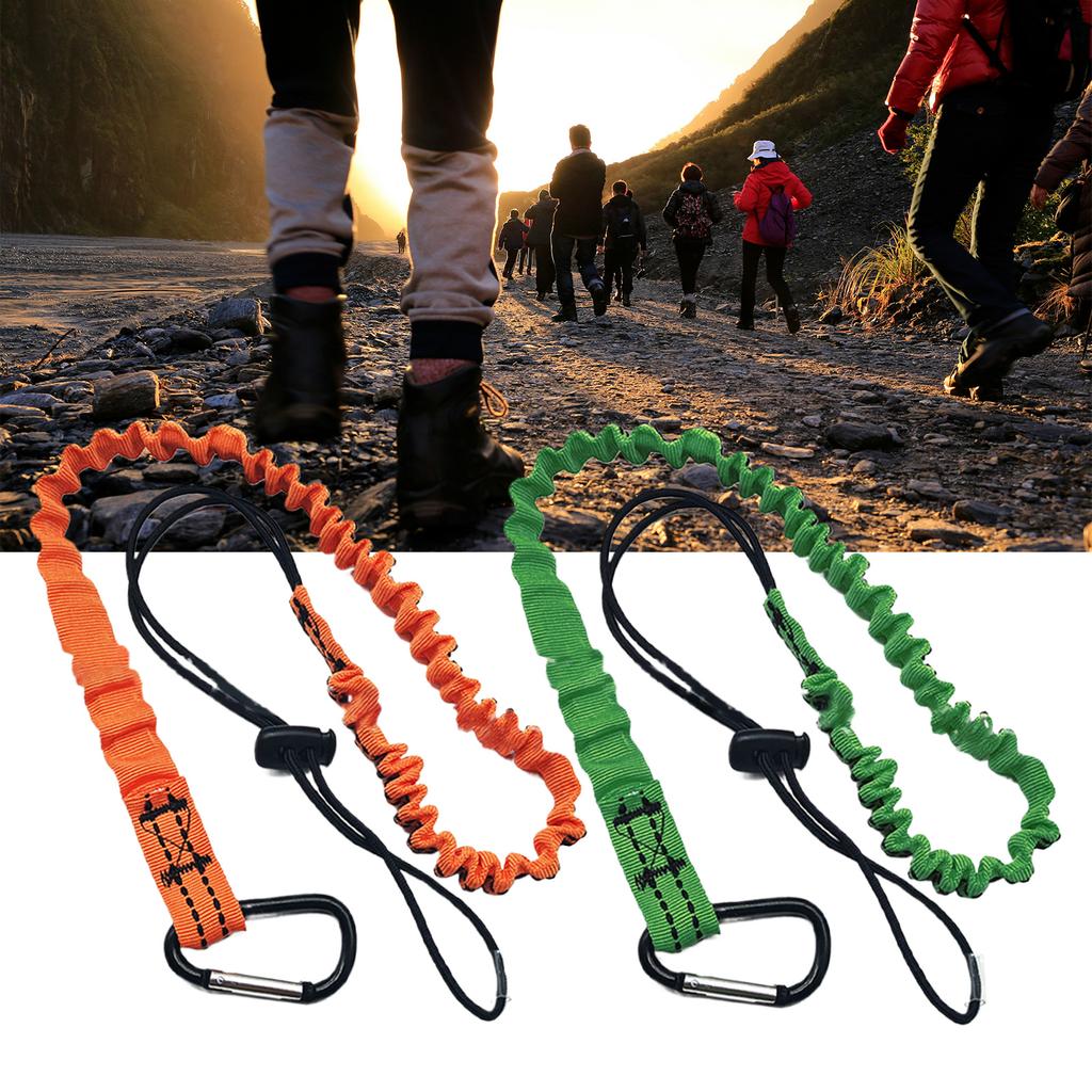 Portable Tool Lanyard Portable Anti-Falling Safety Rope Tool Leash Retractable Bungee Cord with Lock Carabiner