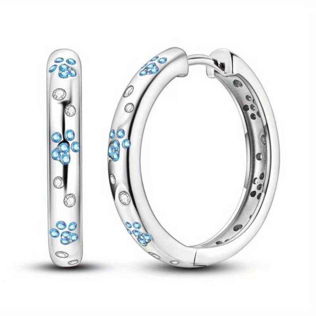 European And American Fashion Geometric Coloured Zirconia Stud Earrings Unique Trend Luxury Sophisticated Earrings