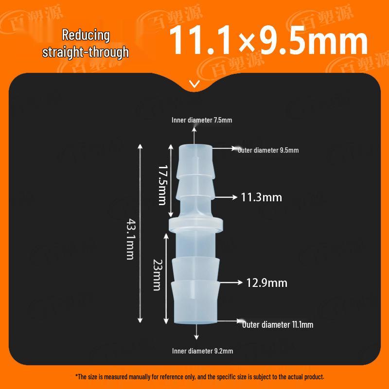 Two-Way Straight Through Plastic Hose Reducer Connector for Fish Tanks