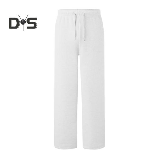 Women Sport Pants Mid-rise Elastic Waist Adjustable Drawstring Long Trousers Solid Color Wide Leg Autumn Winter Velvet Lining Trousers