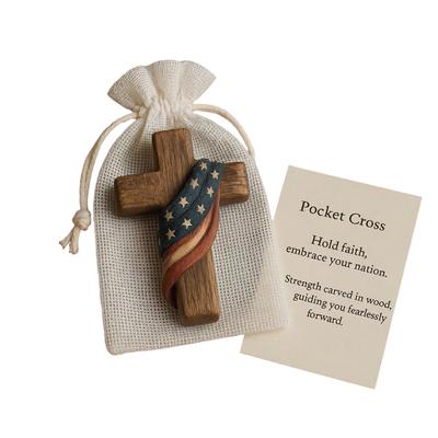 Prayer Cross Gift Handheld Wooden Cross Band Encouragement Gift Pocket Small Cross For Grasping/Praying/Fingertips Stress Relief