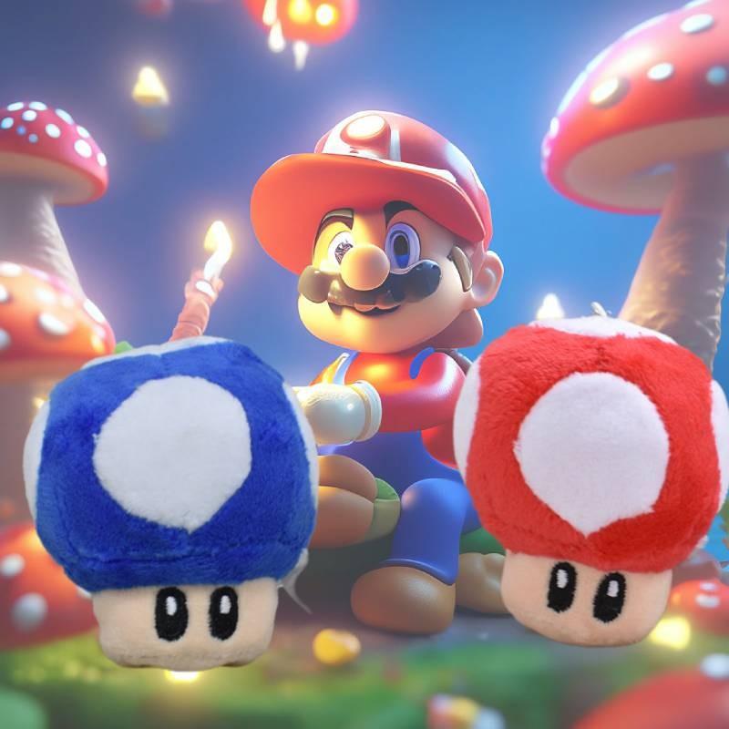 Mario Mushroom Plush Toys Cartoon Plants Fill Doll Backpack Keychain Xmas Gift