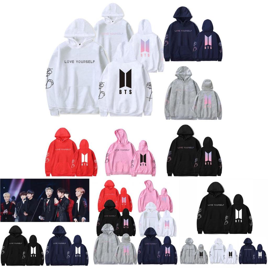 Bluza z nadrukiem BTS z podszewką polarową dla młodzieży, do noszenia na co dzień