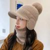 Windproof Earflaps Hat Ear Protection Knitted Baseball Hat Casual Plush Peaked Cap  Girl