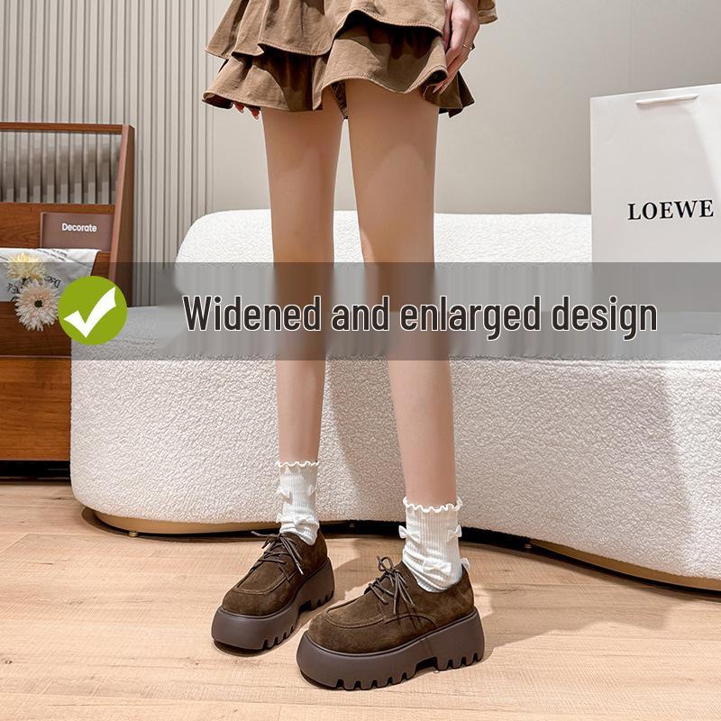 

Женские замшевые лоферы на осень/зиму: Массивный каблук, Толстая подошва, Слипоны с одним ремешком 35