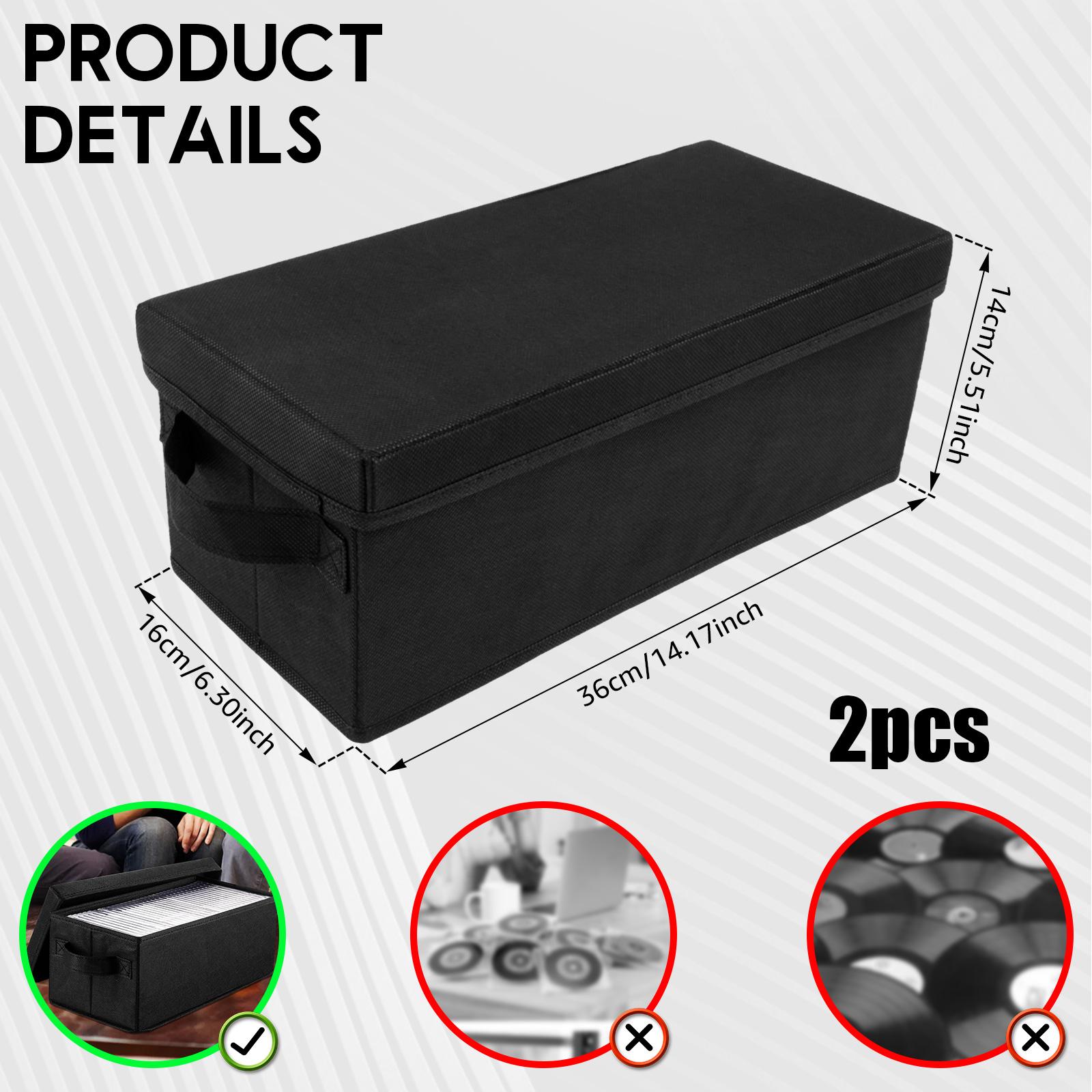 

2/3/4 шт. Коробка для хранения DVD, Штабелируемый держатель для DVD-кейсов, Органайзер для CD из нетканого материала, Пыленепроницаемый, Складной органайзер для дисков