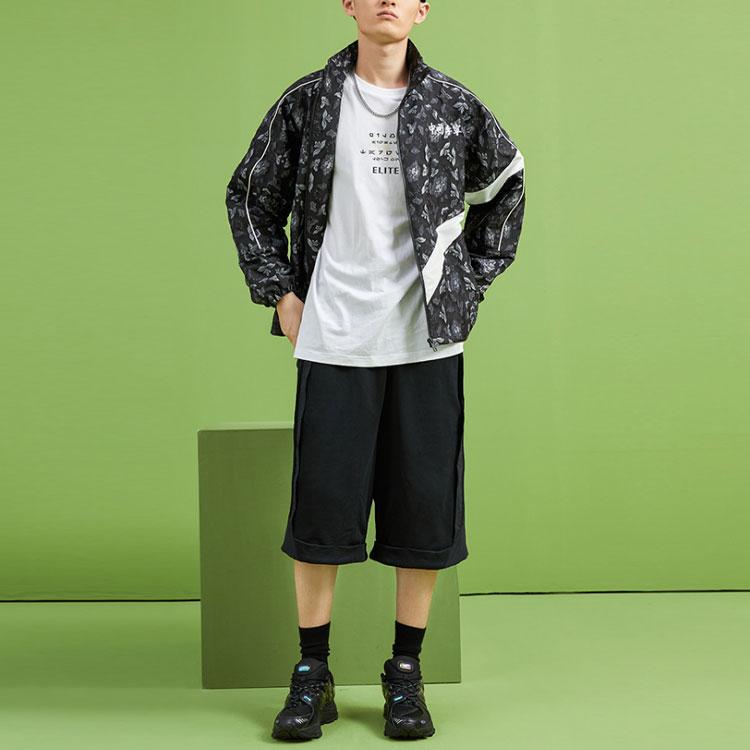 Li Ning X Jackie Chan Collaboration Kung Fu Series Solid Color Loose Fit Cropped Sports Pants Men Pants Black AKQQ081-1