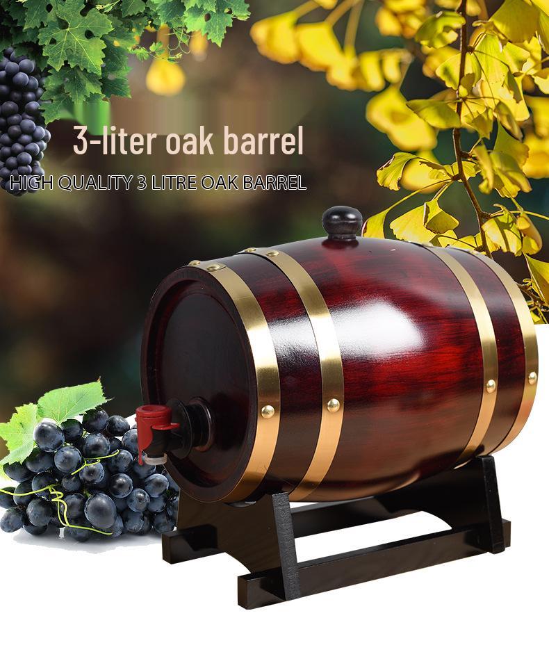 3L Red Wine Oak Barrel Display Ornament for Winery Exhibition