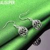 925 Sterling Silver Simple Hollowed-Out Spiral Ball Earrings - Stylish Evening Jewelry