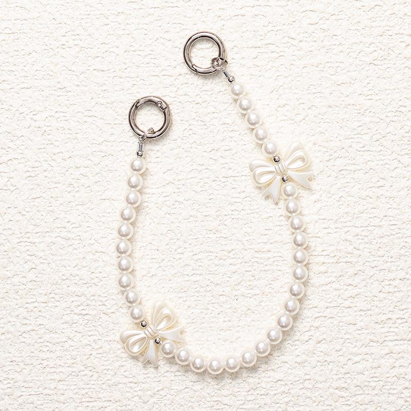 Crystal Bow Beaded Phone Wrist Strap Chain