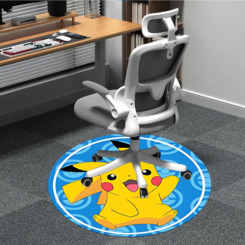 

1pc Pikachu Pokémon Office Round Area Rug,Bedroom Living Room Home Decor, Room Deco a1016129 80cm by 80cm