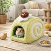 Cute Hamster Cake Nest Warm Bird Hiding House Pet Supplies Plush Hamster Cage  Autumn Winter