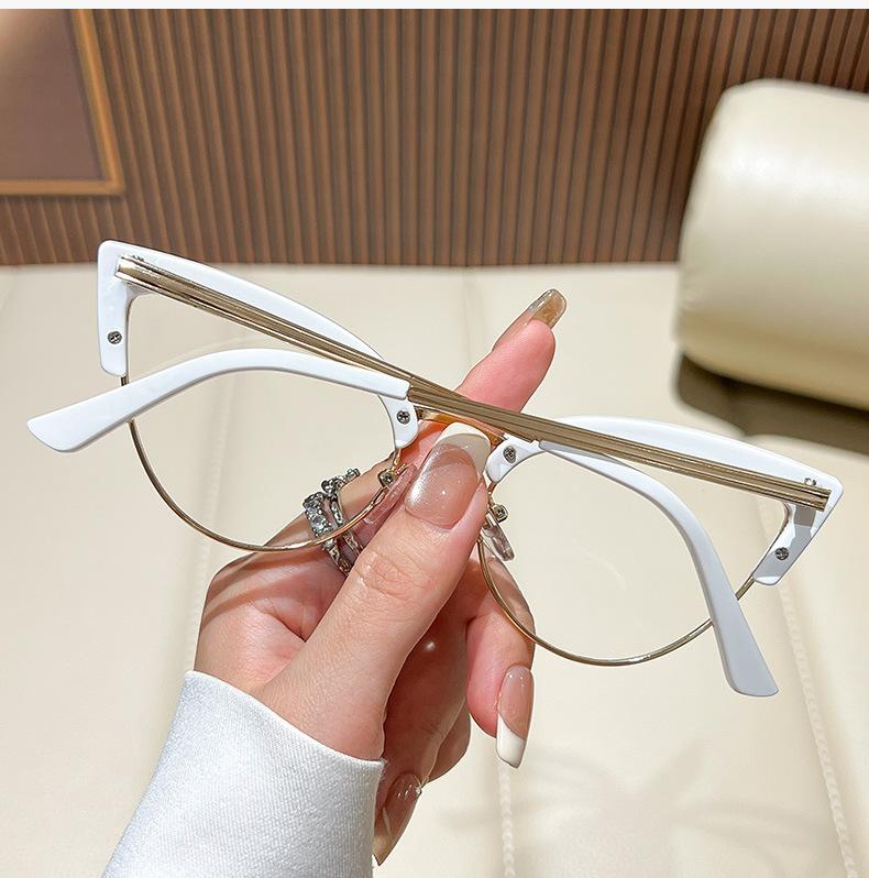 Women Cat Eye Anti Blue Light Metal Reading Glasses+1.0+1.5+2.0+2.5+3.0+3.5+4.0