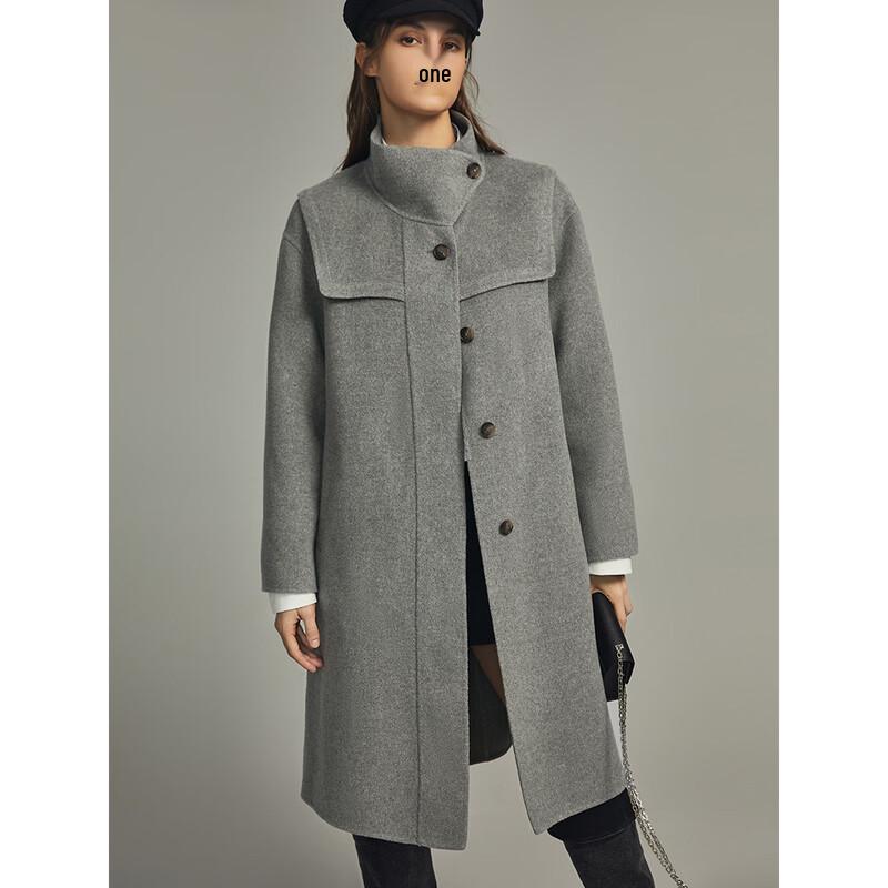 ELLE Women's Merino Wool Double-Faced Winter Coat