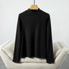 Women Bottoming Tops DE Velvet Self-Heating Thermal Top Half High Collar Long Sleeve Slim Fit Base Layer Shirt