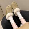 2025 New Autumn and Winter Snow Cotton Thick-soled Fluffy Slippers Women's Wear Fashion Warm and Velvet Explosive Bag