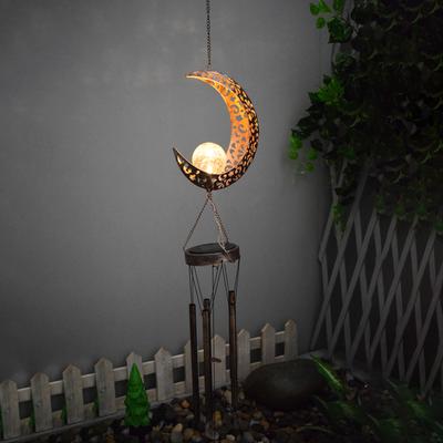 LED Solar Wind Chimes Outdoor Hanging Solar Wind Chimes Warm White Night Light Waterproof Cute