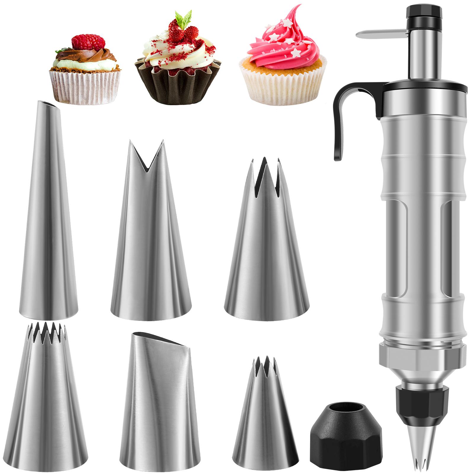 

7/13Pcs Piping Gun Dessert Decor Syringe Set with Nozzles Reusable Cream Cake Decor Syringe for CakeShop Kitchen Baking Supplies