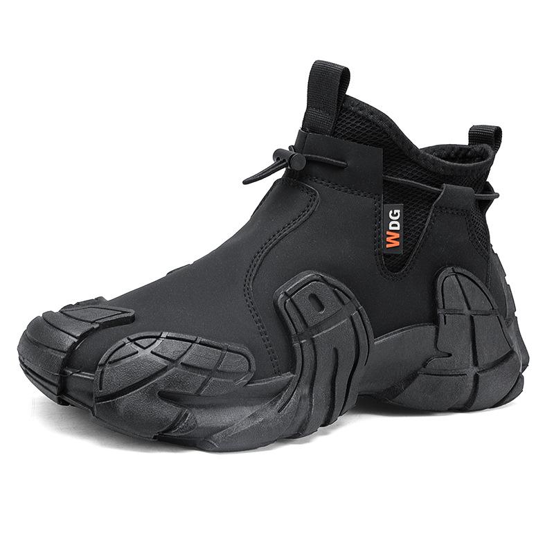 Autumn New Men's Shoes Outdoor Casual Shoes Men's Men's Mid-top Sleeve Shoes Men's Fashion Korean Version Trendy Shoes Non-slip