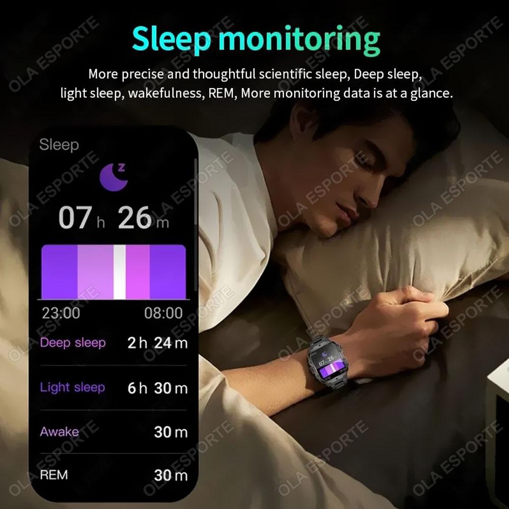 New Military Smart Watch Men IP68 5ATM Outdoor Sports Fitness Tracker Health Monitoring 1.81Inch Bluetooth Calls Smartwatch